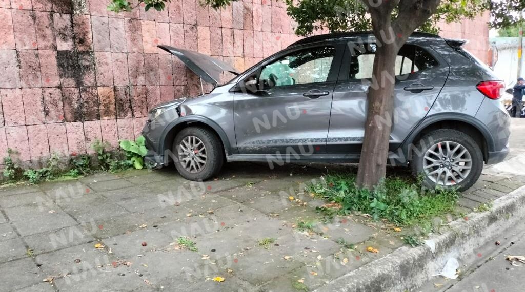 Chocó contra una barda de una casa