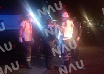 Atiende cruz roja a señor atropellado frente al fraccionamiento La Ceiba