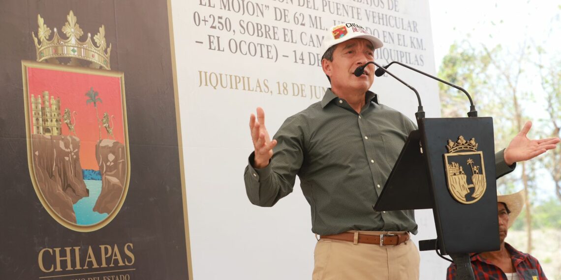 Entrega Rutilio Escandón construcción del Puente Vehicular “El Mojón”, en Jiquipilas
