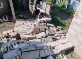 Albañil se lesiona al caerle una barda