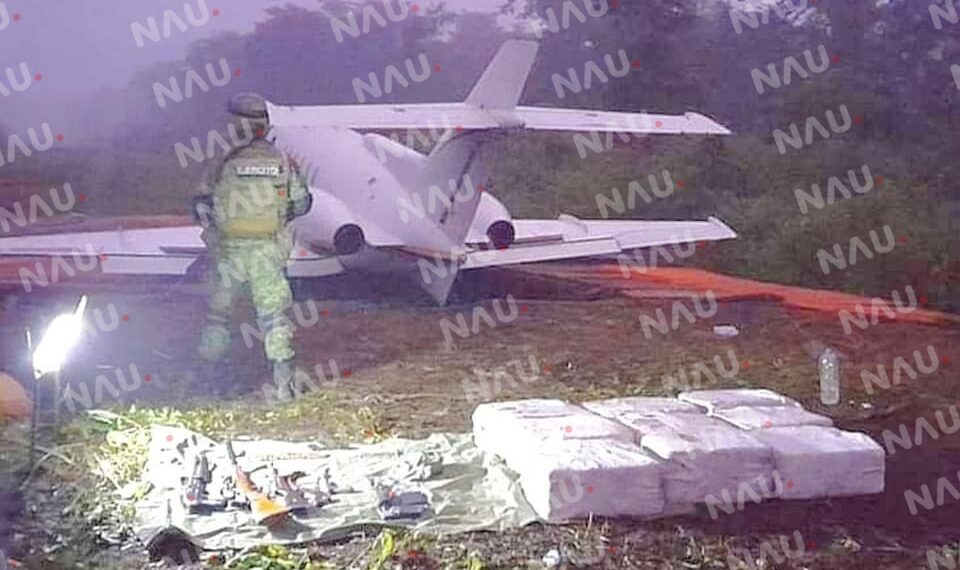 Aseguran avioneta con 270 kilogramos de cocaína en San Quintín Chiapas