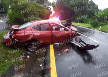Abandonan vehículo en accidente