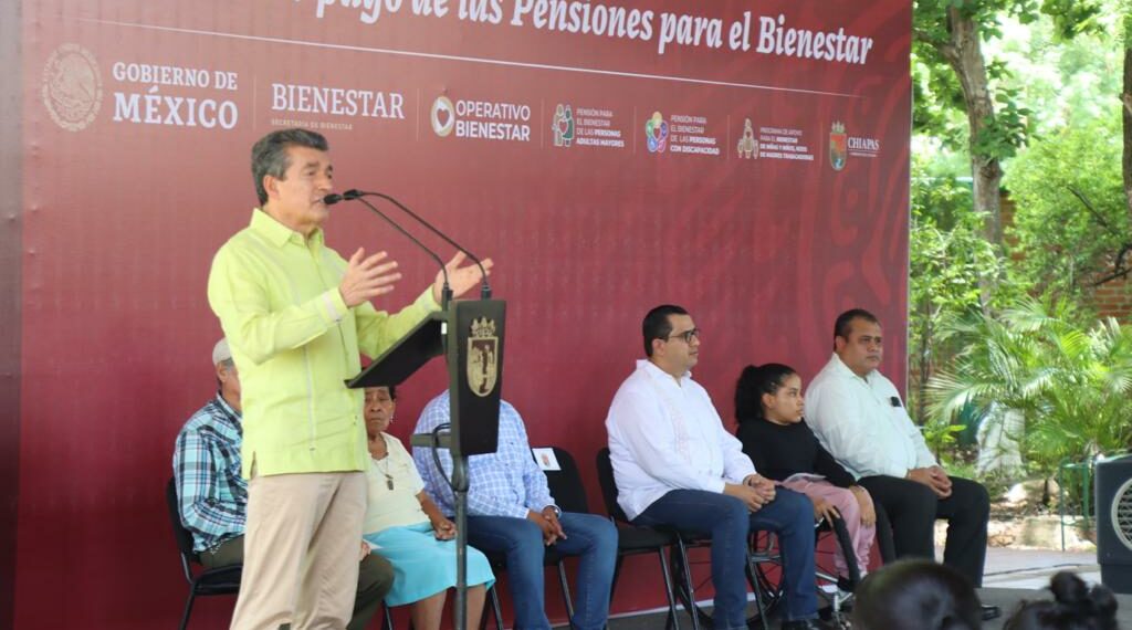 Desde Chiapa de Corzo, Rutilio Escandón inicia operativo de pago de pensiones para el Bienestar