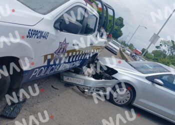 Chocan dos patrullas en Tapachula