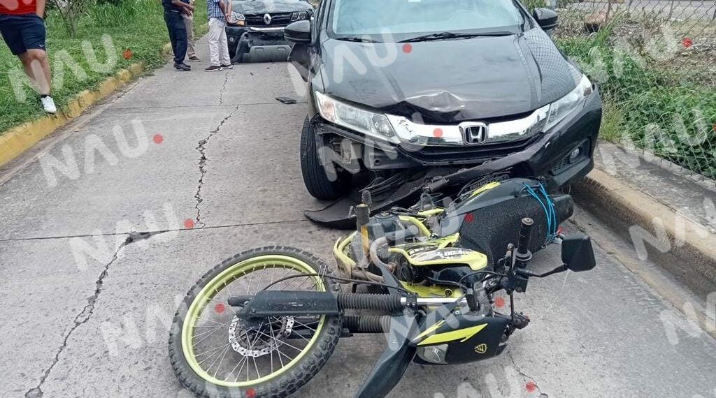 Motociclista lesionado en choque