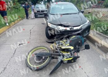 Motociclista lesionado en choque