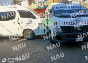 Choque de dos unidades del transporte público deja dos lesionados