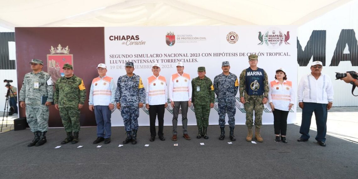 Encabeza Rutilio Escandón 2º Simulacro Nacional, con hipótesis de ciclón tropical, lluvias intensas a torrenciales