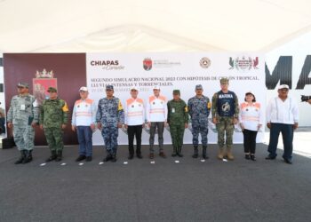 Encabeza Rutilio Escandón 2º Simulacro Nacional, con hipótesis de ciclón tropical, lluvias intensas a torrenciales