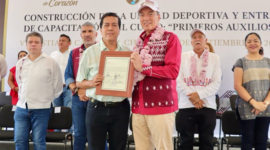 Rutilio Escandón inaugura construcción de Unidad Deportiva en Venustiano Carranza; cumple demanda añeja