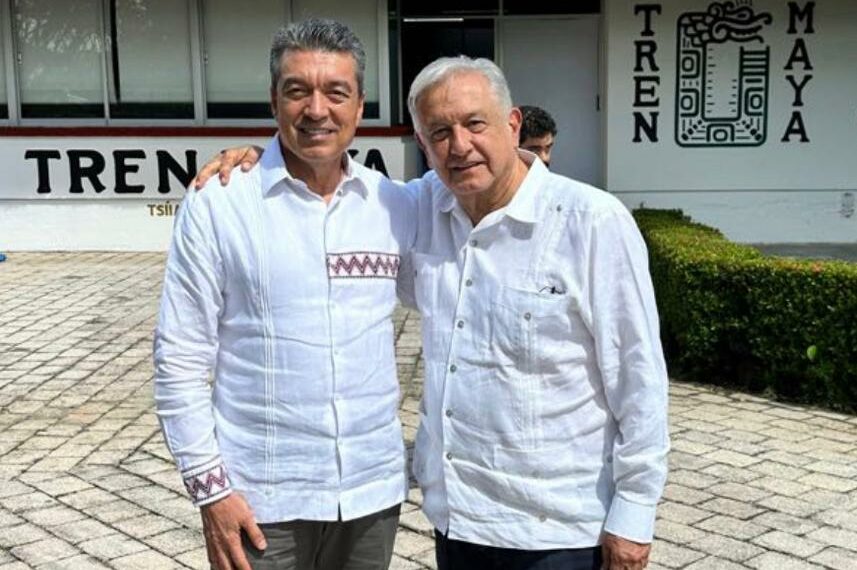 Refrenda Rutilio Escandón al presidente AMLO su compromiso con el proyecto del Tren Maya