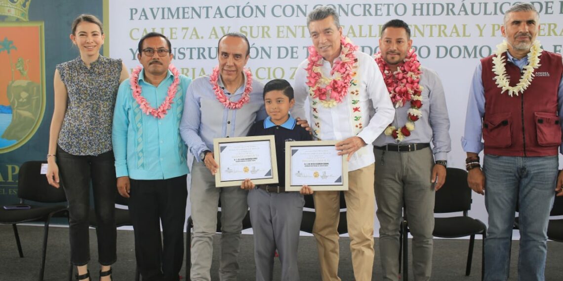 En Suchiapa, Rutilio Escandón inaugura vialidades en los Barrios Arenal I, Arenal II y Las Pilas