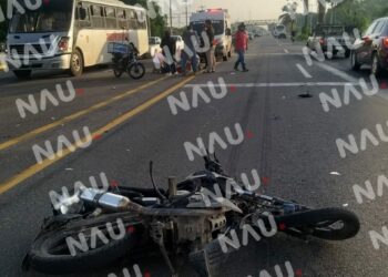Motociclista lesionado al ser impactado por un vehículo que se dio a la fuga