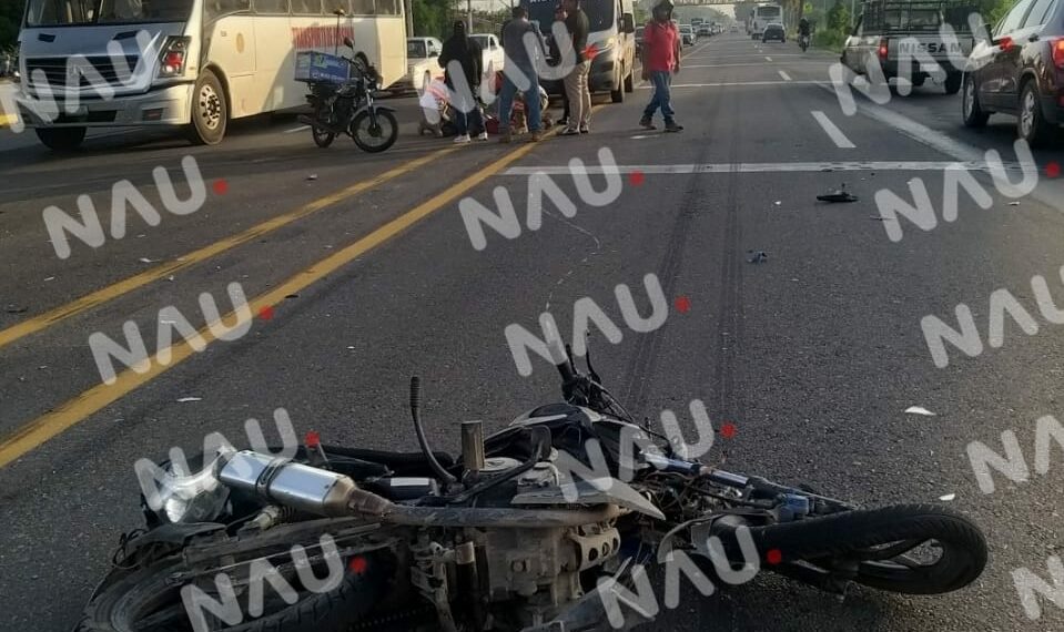Motociclista lesionado al ser impactado por un vehículo que se dio a la fuga