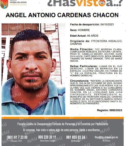 Reportan como desaparecido a una persona