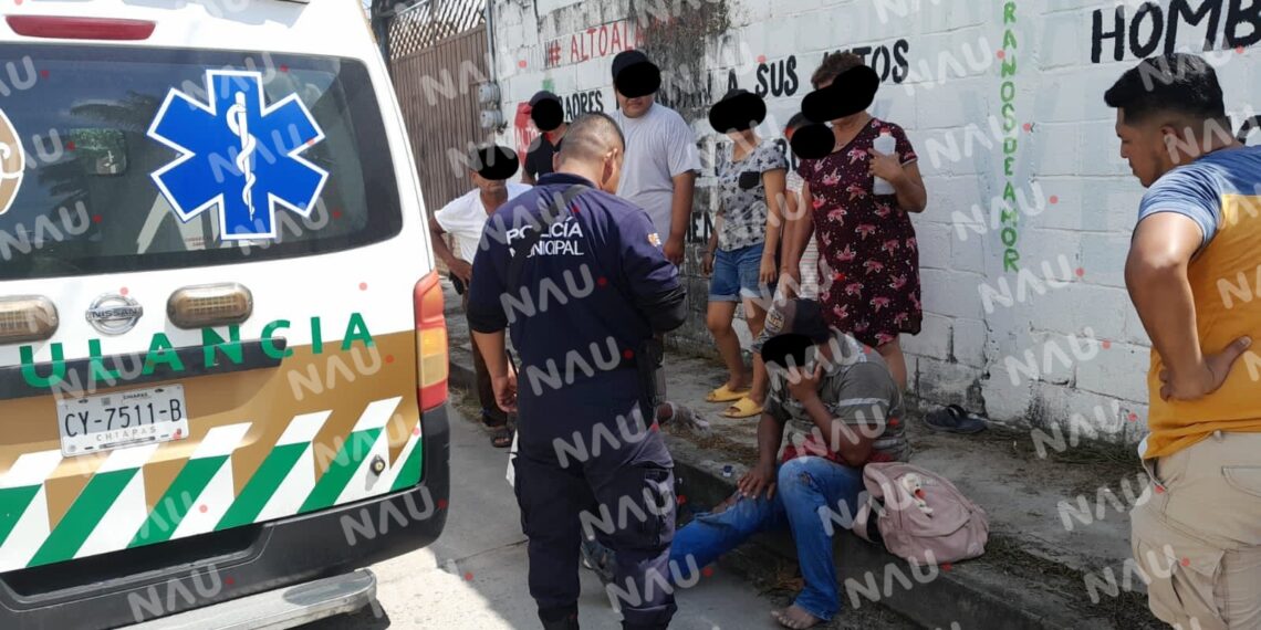 Motorista derrapó en la central norte de Mapastepec
