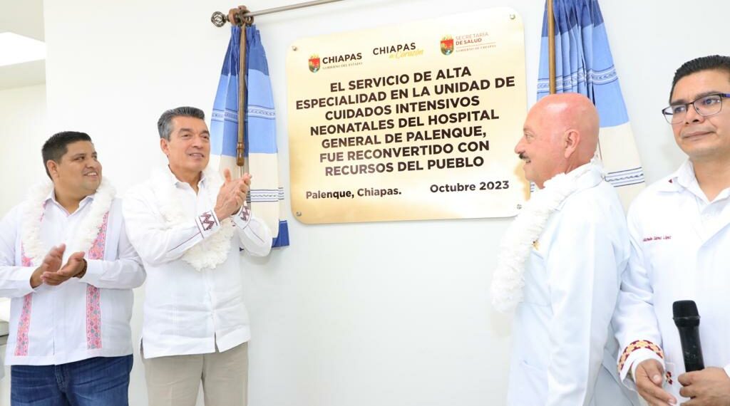 Inaugura Rutilio Escandón Unidad de Cuidados Intensivos del Hospital General de Palenque