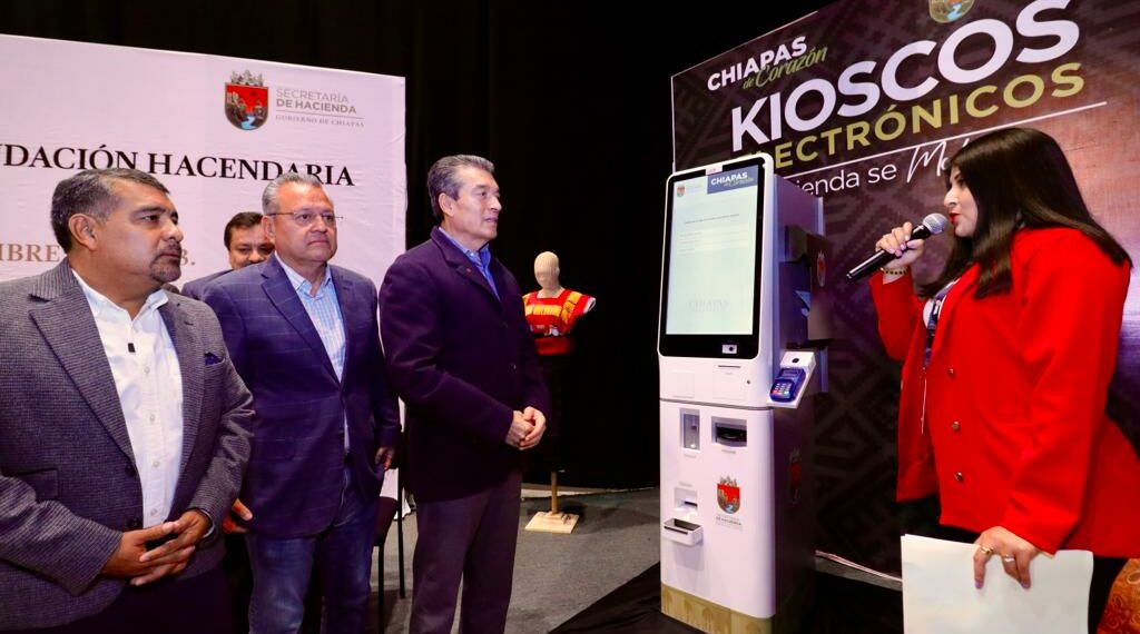 Con Kioscos Electrónicos, se moderniza el sistema de recaudación hacendaria en Chiapas: Rutilio Escandón