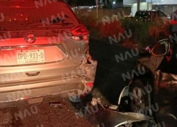 Choque por alcance deja solo daños en el libramiento sur poniente