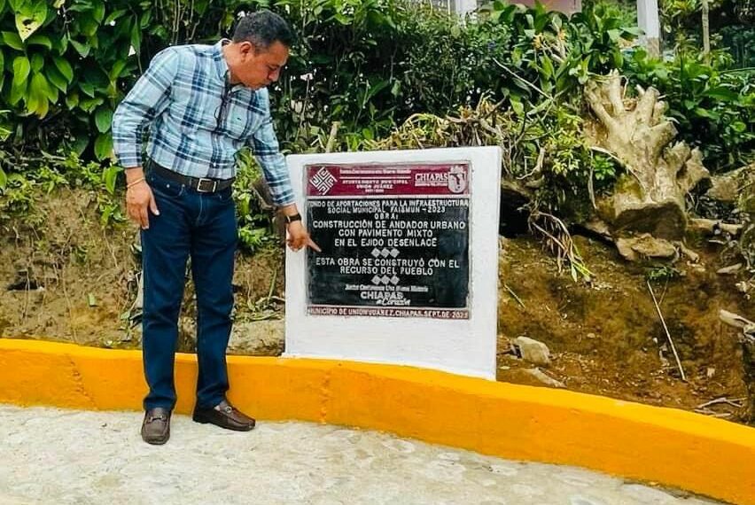 Entrega el presidente Municipal Isaías Verdugo Roblero, obra de beneficio social para habitantes del Ejido Desenlace