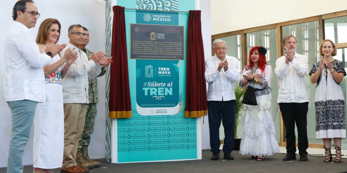 Acompaña Rutilio Escandón al presidente AMLO en inauguración de la primera etapa del Tren Maya