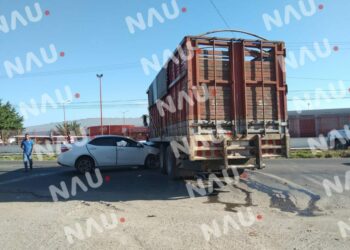 Se le atravesó a un automóvil compacto