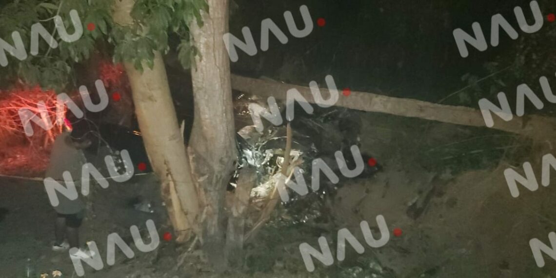 Se salió de la carretera y se estrelló contra un árbol