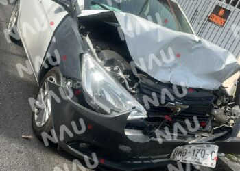 Solo daños materiales deja un accidente en el centro de Tapachula