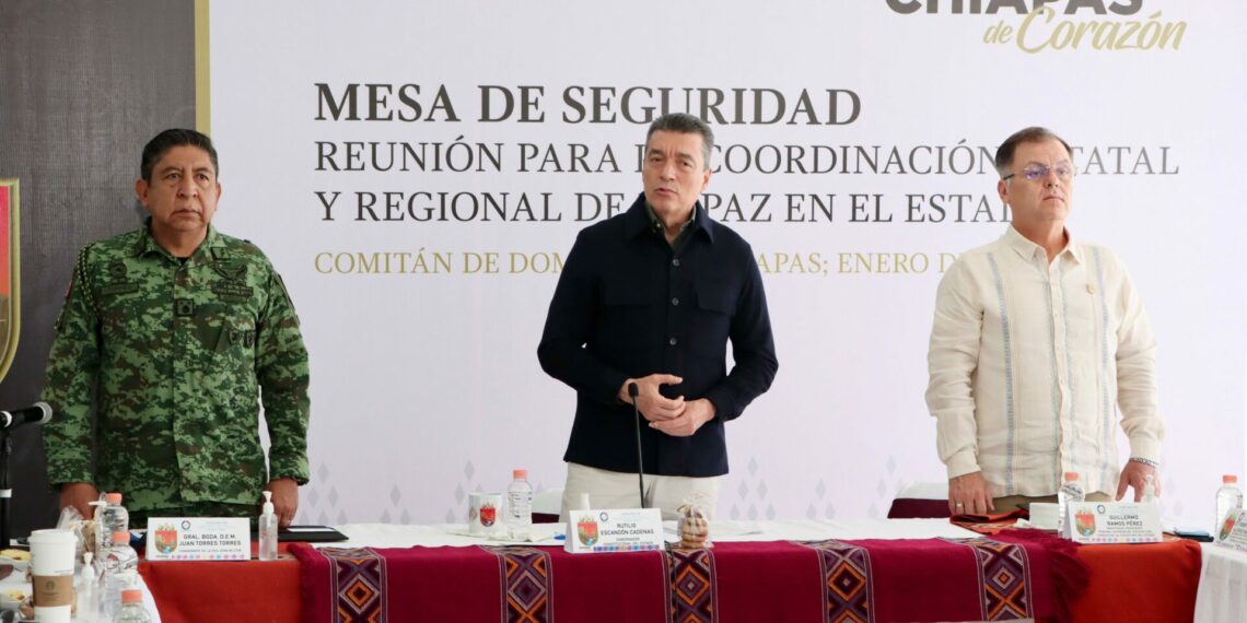 Encabeza Rutilio Escandón Mesa de Coordinación para la Construcción de la Paz y la Seguridad en Comitán