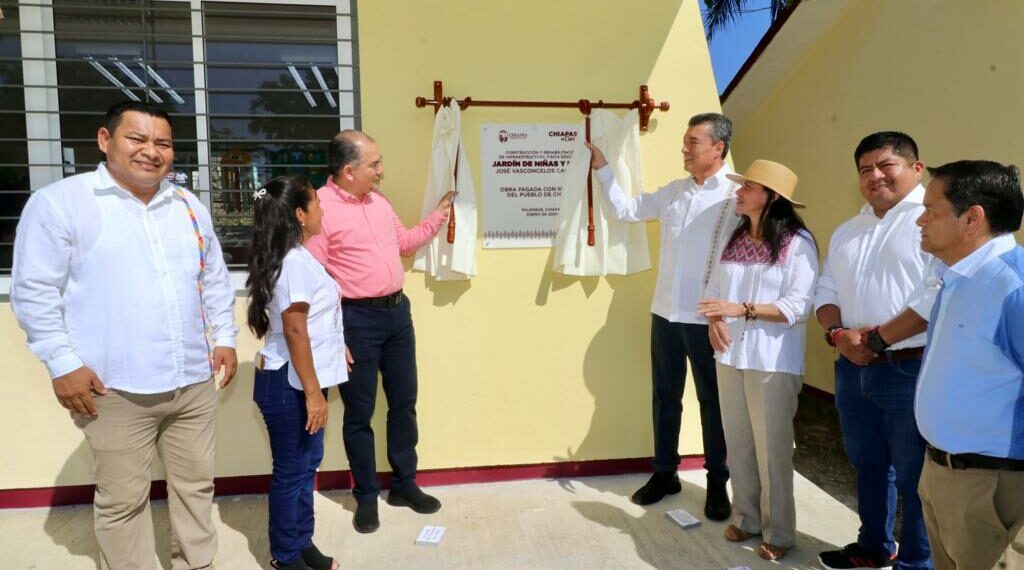 Inaugura Rutilio Escandón espacios educativos en la localidad Nueva Esperanza, de Palenque