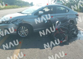 Pc atiende a motociclista accidentado en la carretera a Puerto Madero