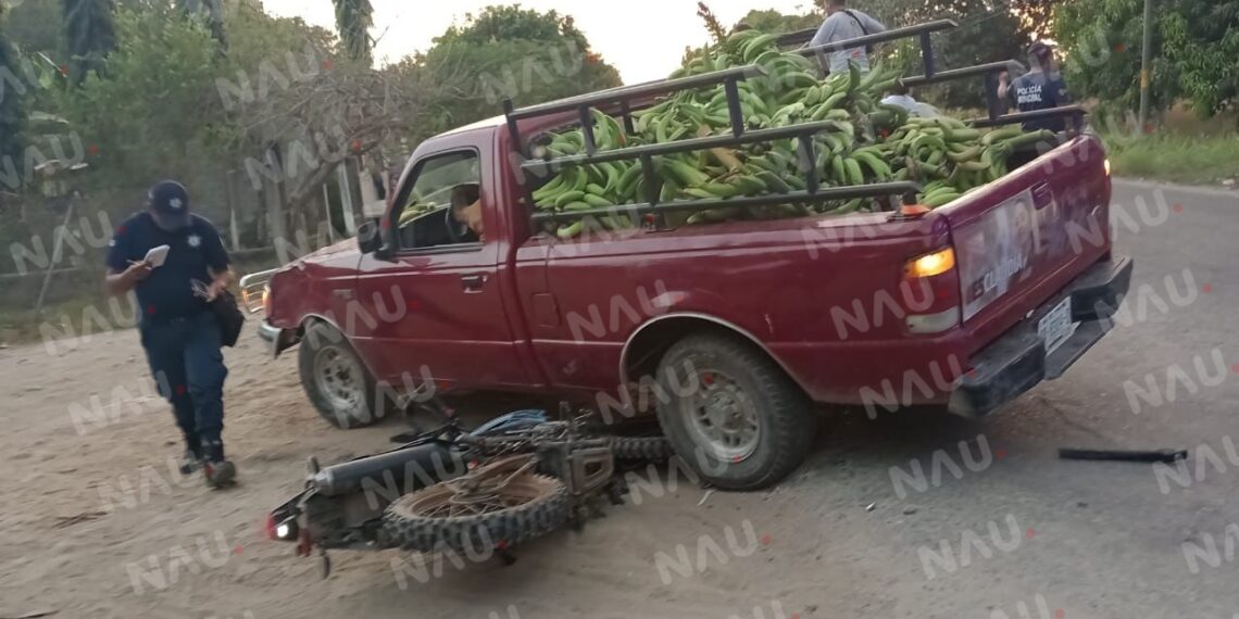 Motociclista resulta lesionado en accidente en Mazatán