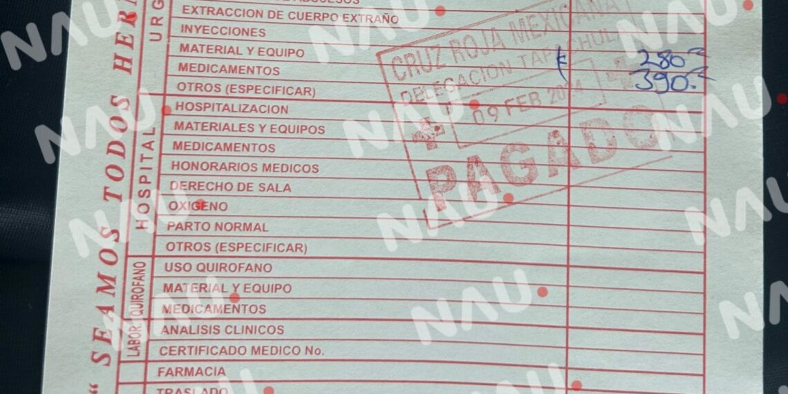 Cruz Roja Mexicana cobra 860 pesos por suturar herida a menor de 16 años