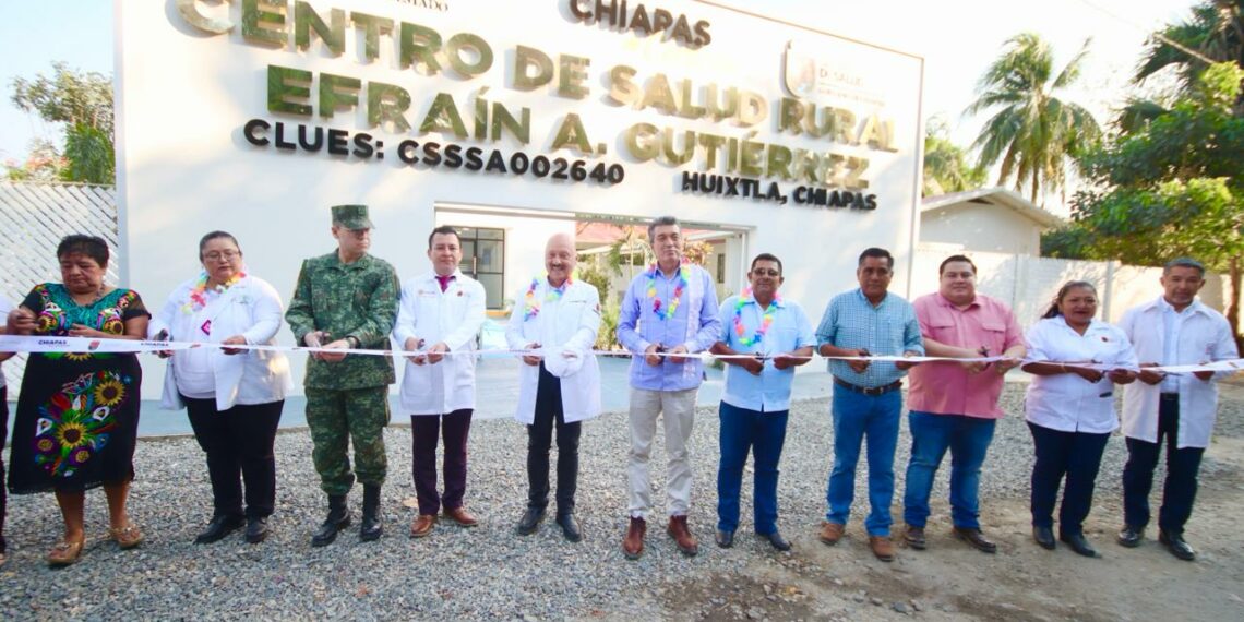 En Huixtla, Rutilio Escandón inaugura reconversión del Centro de Salud del ejido Efraín A. Gutiérrez