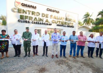 En Huixtla, Rutilio Escandón inaugura reconversión del Centro de Salud del ejido Efraín A. Gutiérrez
