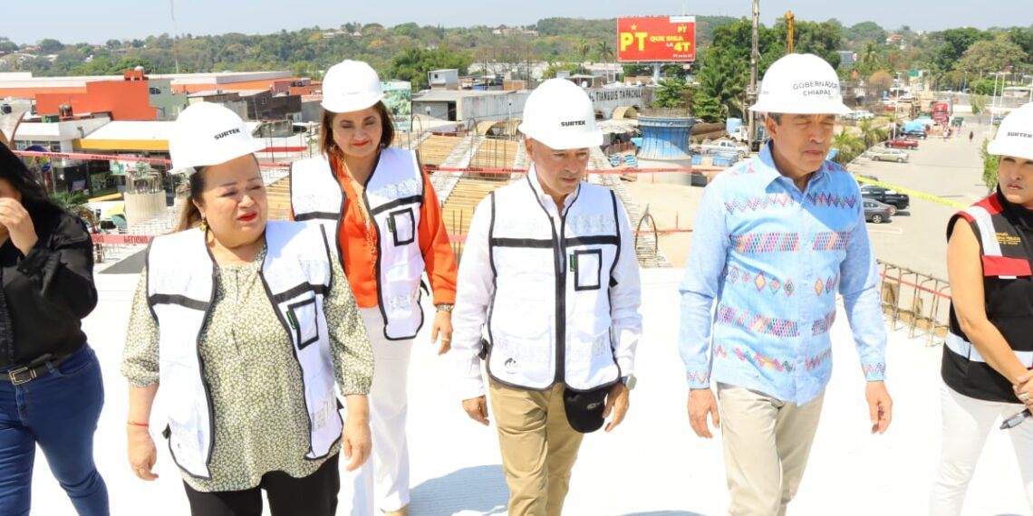 Supervisa Rutilio Escandón avances de la construcción del Paso a Desnivel Vehicular San Juan, en Tapachula