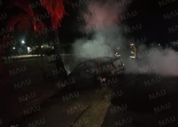 Automóvil Reducido a Cenizas sobre la Carretera de Tapachula – Puerto Madero