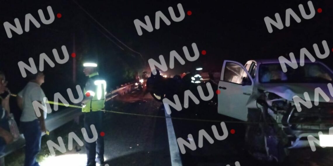 Choque con volcadura deja solo daños en Huehuetán