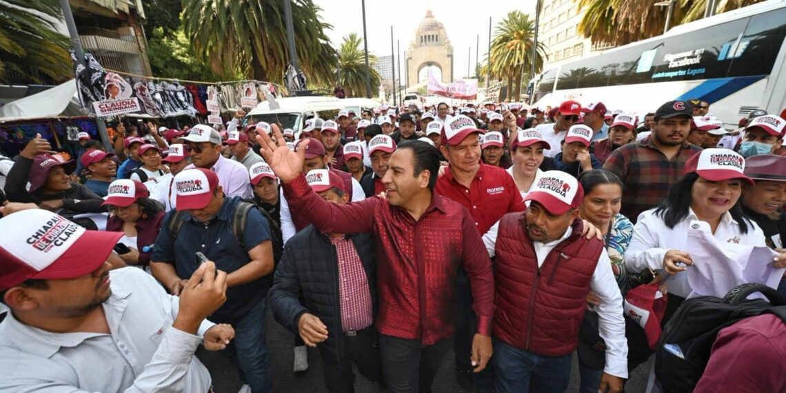 Eduardo Ramírez acompaña a Claudia Sheinbaum en el arranque de su campaña como candidata presidencial