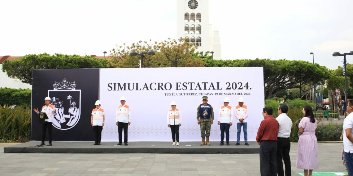 Más de 400 mil personas participan en Simulacro Estatal 2024 en Chiapas