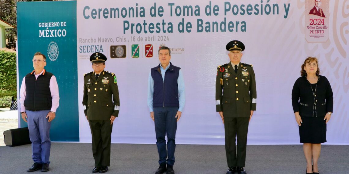 Da Rutilio Escandón bienvenida a Chiapas al nuevo comandante de la 31 Zona Militar