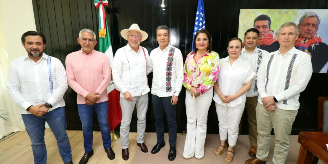 En reunión, Rutilio Escandón y Ken Salazar abordan temas de seguridad, migración, economía y justicia