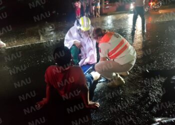 Menor de 17 años derrapa en una motocicleta