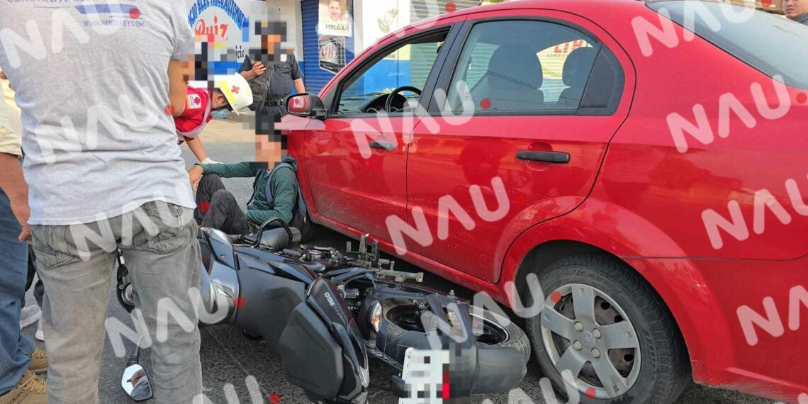 Motociclista lesionado en accidente en Tapachula