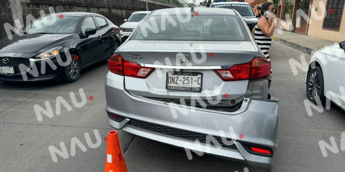 Solo daños deja un leve accidente en Tapachula
