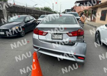 Solo daños deja un leve accidente en Tapachula