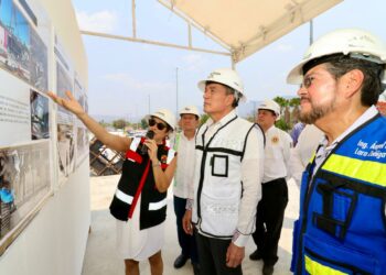 Obra del Paso a Desnivel de la Torre Chiapas lleva un 90 % de avance; Rutilio Escandón lo constata