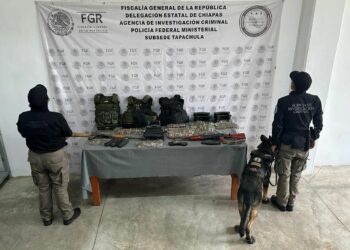 EN CATEO FGR ASEGURA ARMAS Y CARTUCHOS EN MAPASTEPEC, CHIAPAS