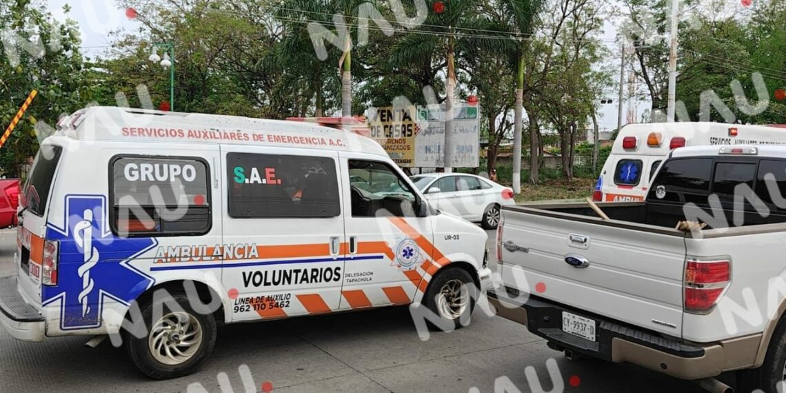 Accidente en Tapachula deja dos personas lesionadas