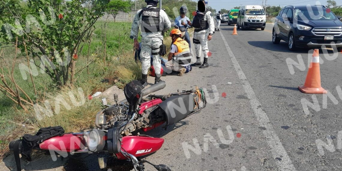 Motociclista lesionado en accidente del libramiento sur oriente